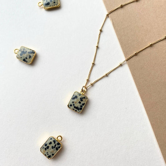 Dalmatian Gem Slice Necklace | Inner Child Healing | Protection | Letting Go