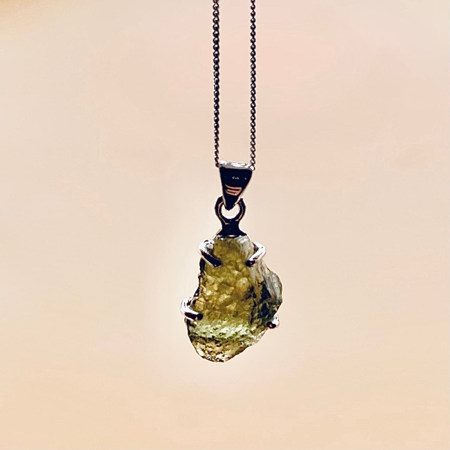 Moldavite Necklace Sterling Silver | TRANSFORMATIVE TEKTITE