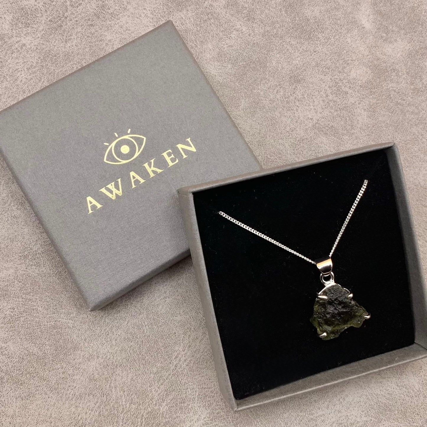 Moldavite Necklace Sterling Silver | TRANSFORMATIVE TEKTITE