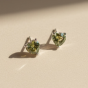 Authentic moldavite silver stud 