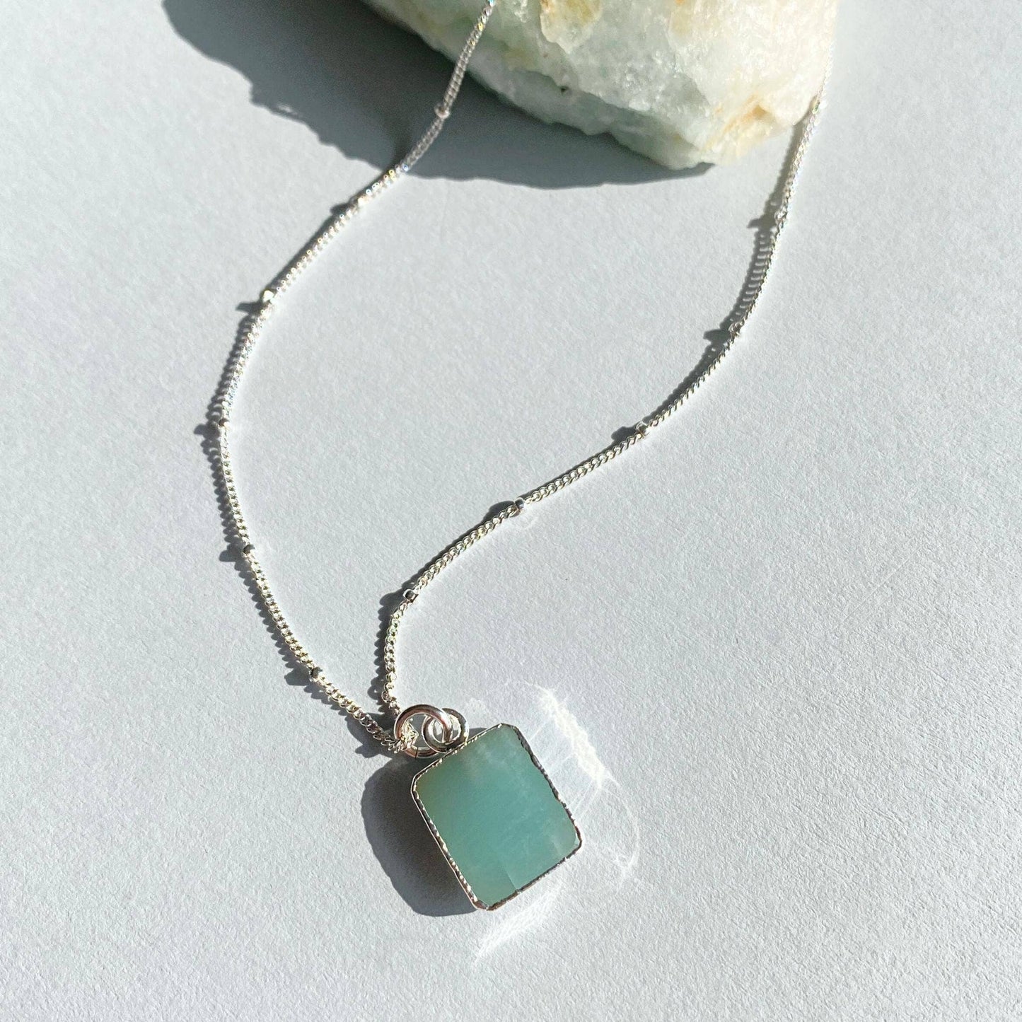 Aquamarine Sterling Silver Necklace