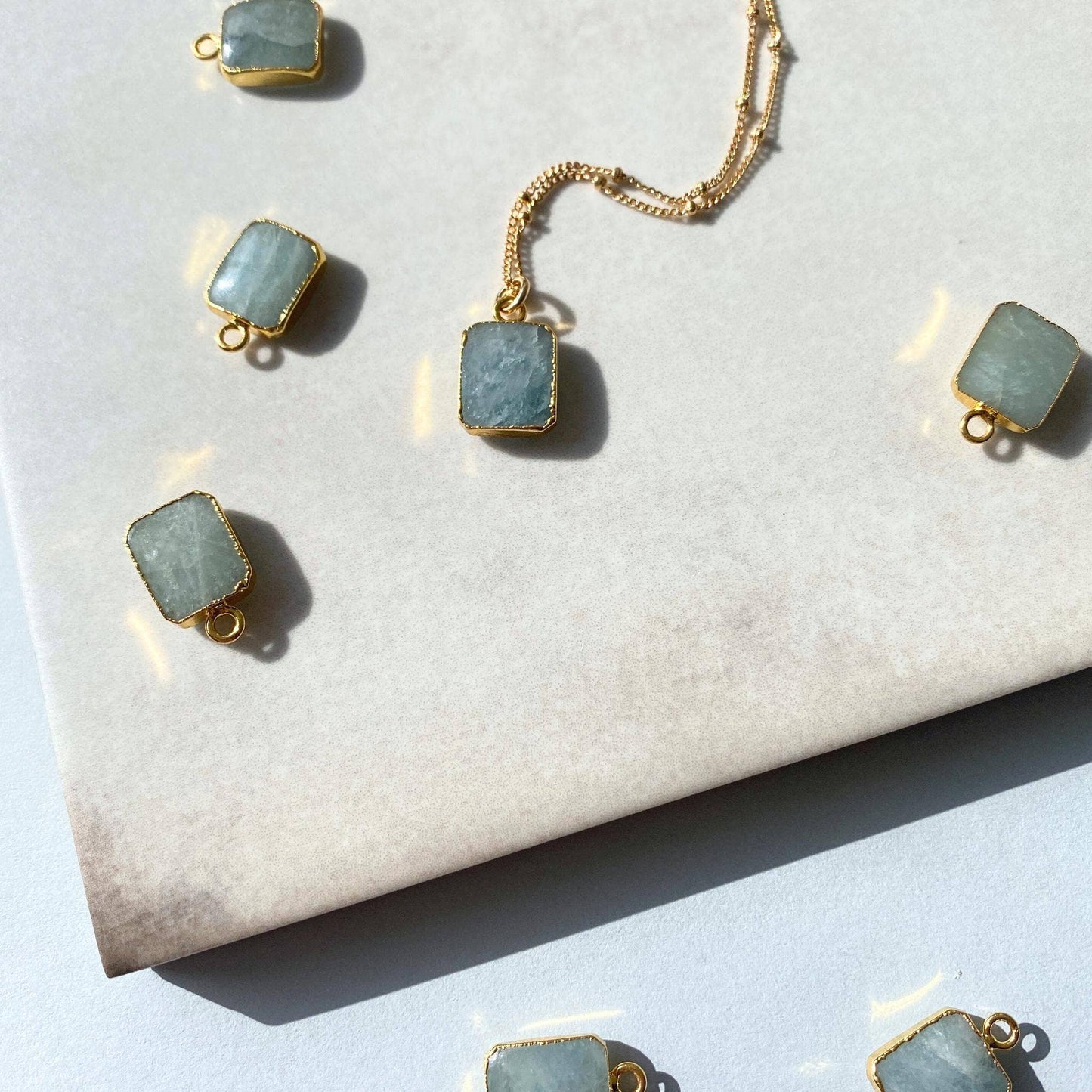 Aquamarine 18c Gold Plated Necklace