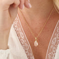 Gold Herkimer Diamond Necklace 'The Stone of Attunement'