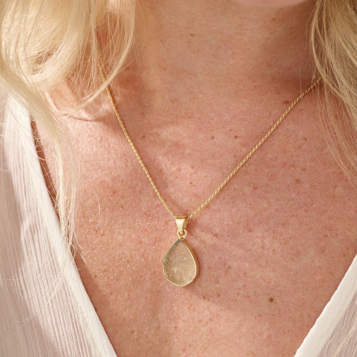 Libyan Desert Glass Gold Necklace | Transformation | Abundance | Joy
