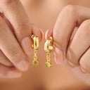 The 'Sunburst' Gold Peridot Hoops