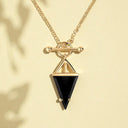 The 'Ezra' Black Obsidian Pyramid Necklace | Protection | Grounding | Balance