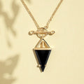 The 'Ezra' Black Obsidian Pyramid Necklace | Protection | Grounding | Balance