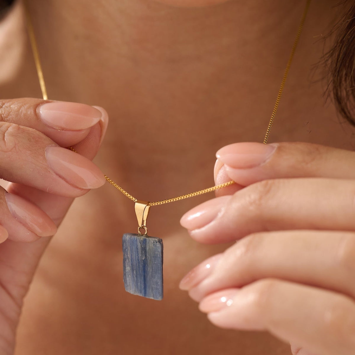 Blue Kyanite Vermeil Gold Necklace | Expression | Strength | Communication