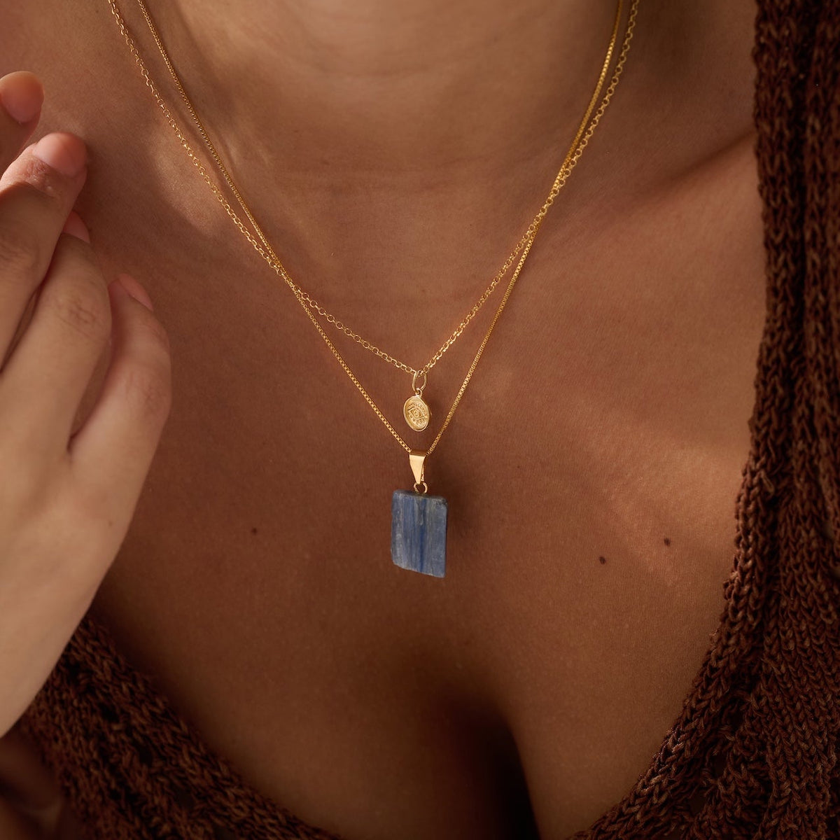 Blue Kyanite Vermeil Gold Necklace | Expression | Strength | Communication