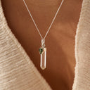 Moldavite & Clear Quartz Combination Necklace Sterling Silver | Transformation | Expansion| Growth