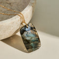 Labradorite gold necklace crystal and gemstone