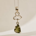 Awaken Moldavite and Herkimer Diamond necklace authentic 