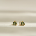 Moldavite Faceted Gold Studs | Transformation | Expansion | Growth