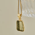 Gold Moldavite Necklace| Transformation | Dream Life | Growth