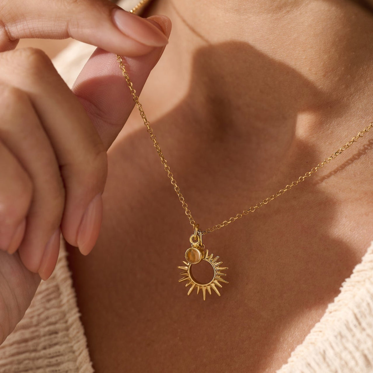 The 'Sunburst' Gold Citrine Necklace