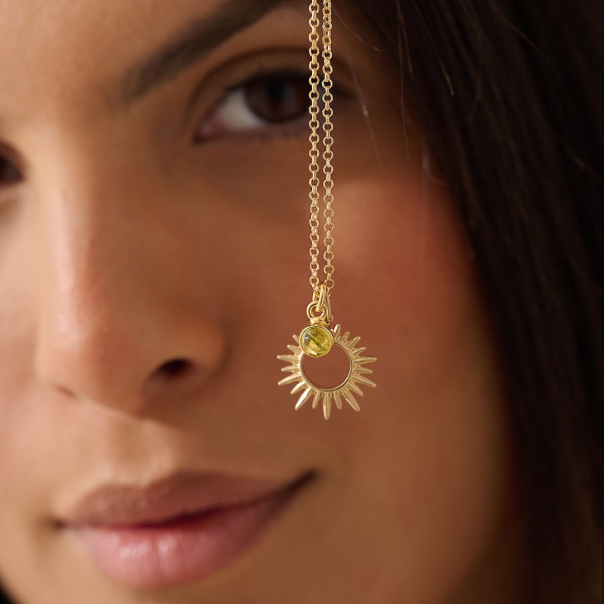 The 'Sunburst' Gold Peridot Necklace