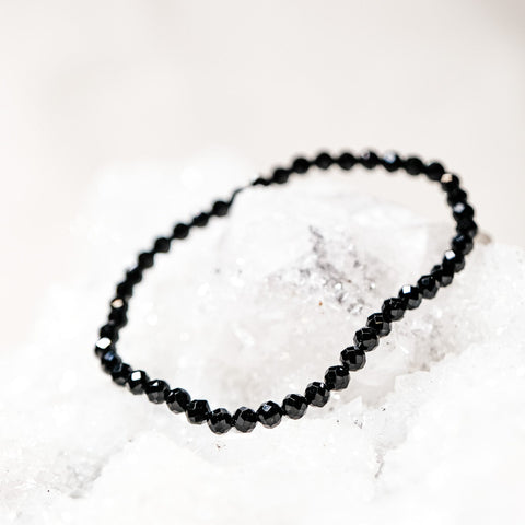 Black Spinel Faceted Bracelet | Protection