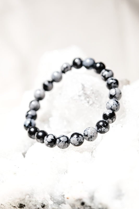 Snowflake Obsidian Bracelet | Protection | Hope | Purification