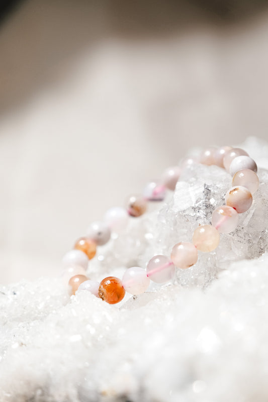 Cherry Blossom Flower Agate Bracelet | Manifestation | Positive growth | Dream life