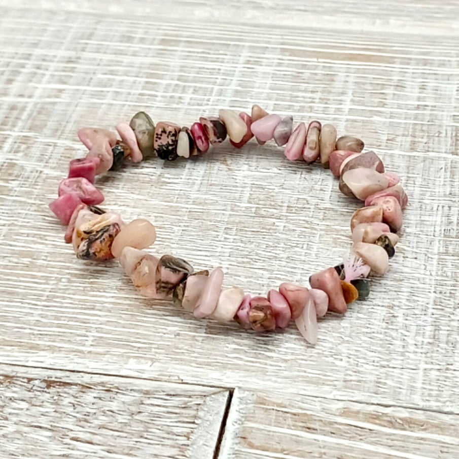 Rhodonite Chip Bracelet