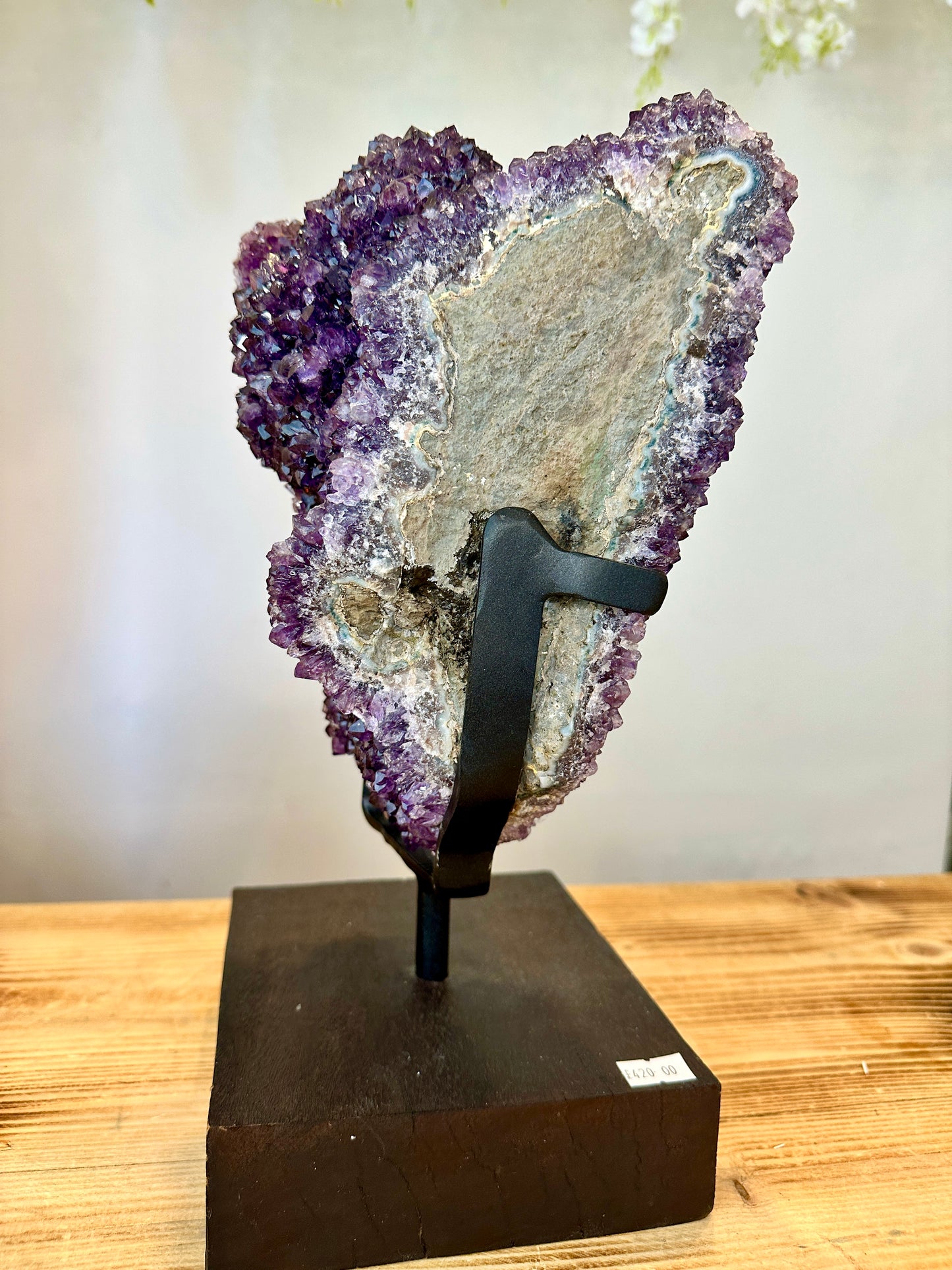 AA Grade Amethyst Signature on stand