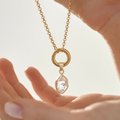 Gold Herkimer Diamond Necklace