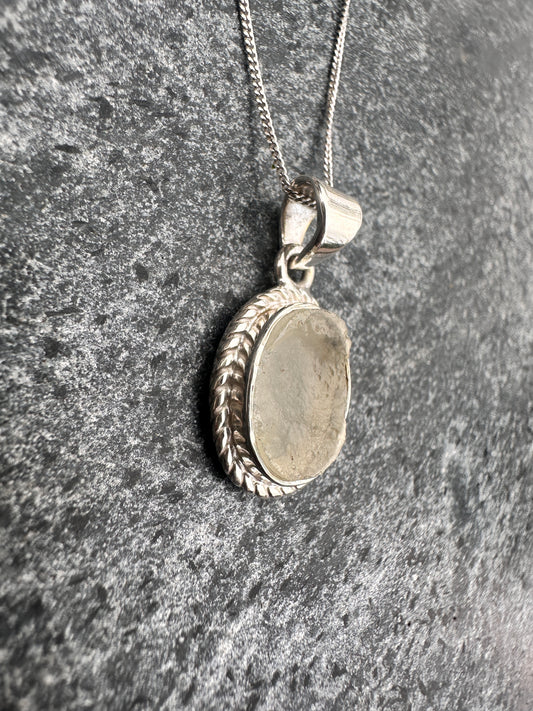 Sterling Silver 925 Libyan Desert Glass Claw Necklace | TRANSFORMATION | ABUNDANCE | INSPIRATION