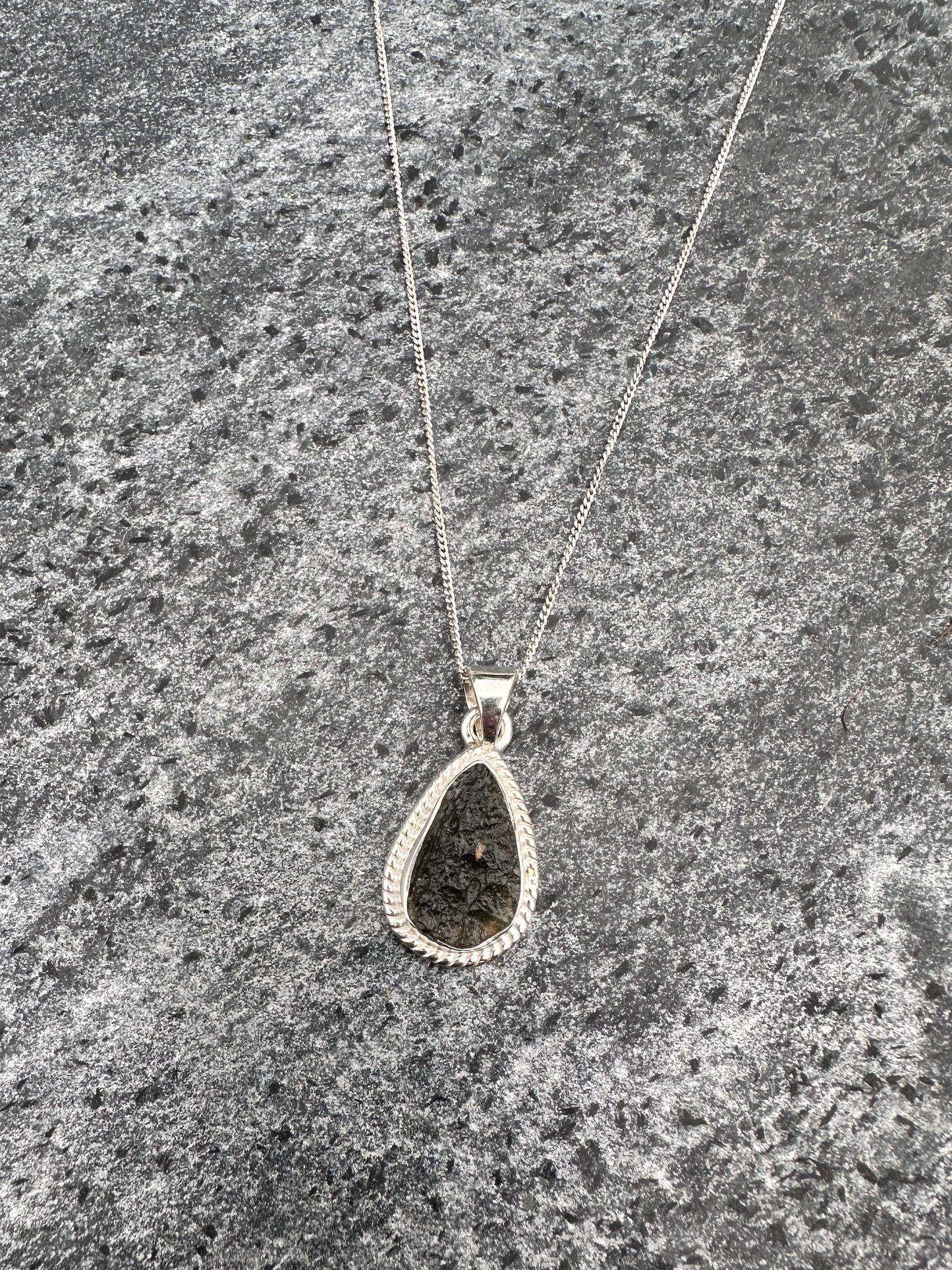 Moldavite Necklace Sterling Silver | TRANSFORMATIVE TEKTITE