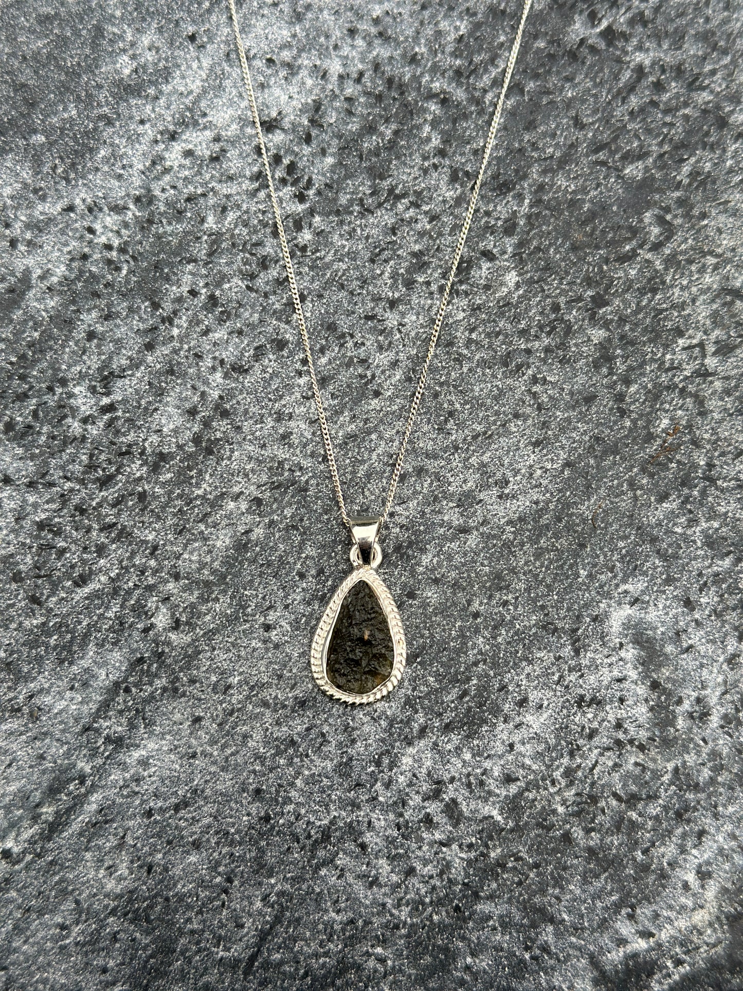 Moldavite Necklace Sterling Silver | TRANSFORMATIVE TEKTITE