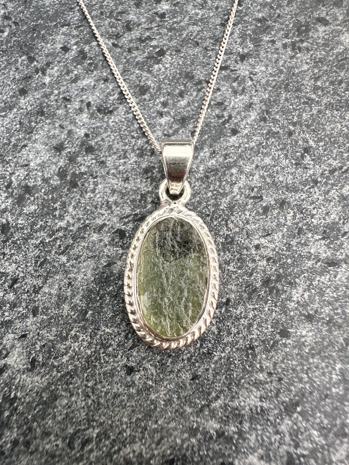 Moldavite Necklace Sterling Silver | TRANSFORMATIVE TEKTITE