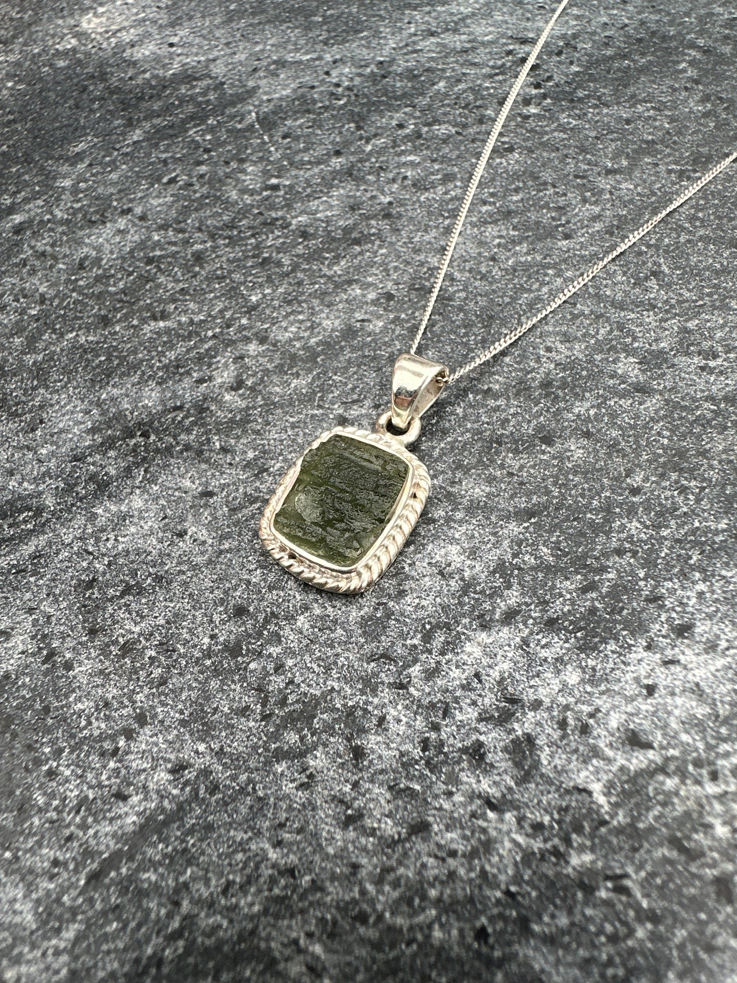 Moldavite Necklace Sterling Silver | TRANSFORMATIVE TEKTITE