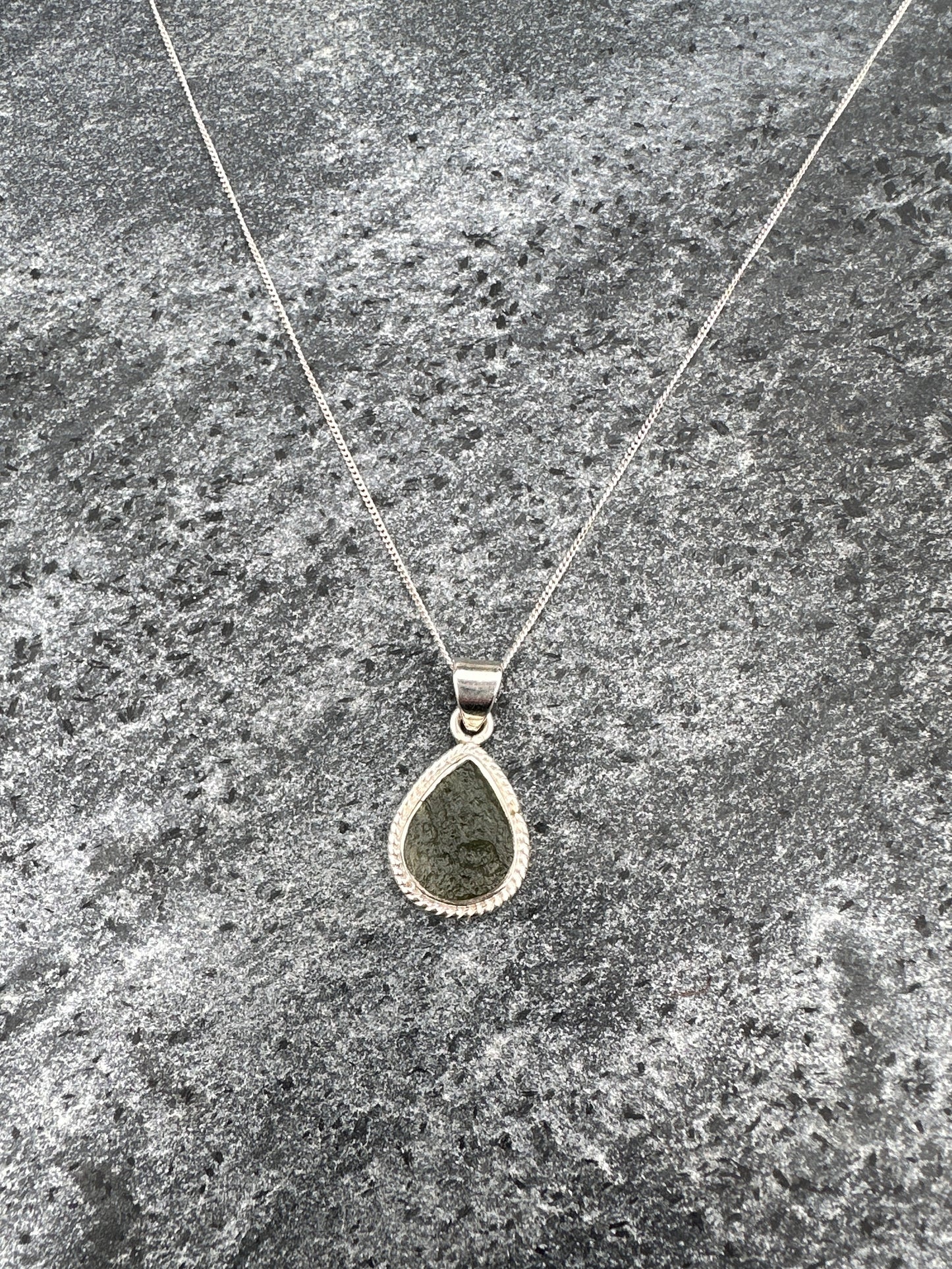 Moldavite Necklace Sterling Silver | TRANSFORMATIVE TEKTITE