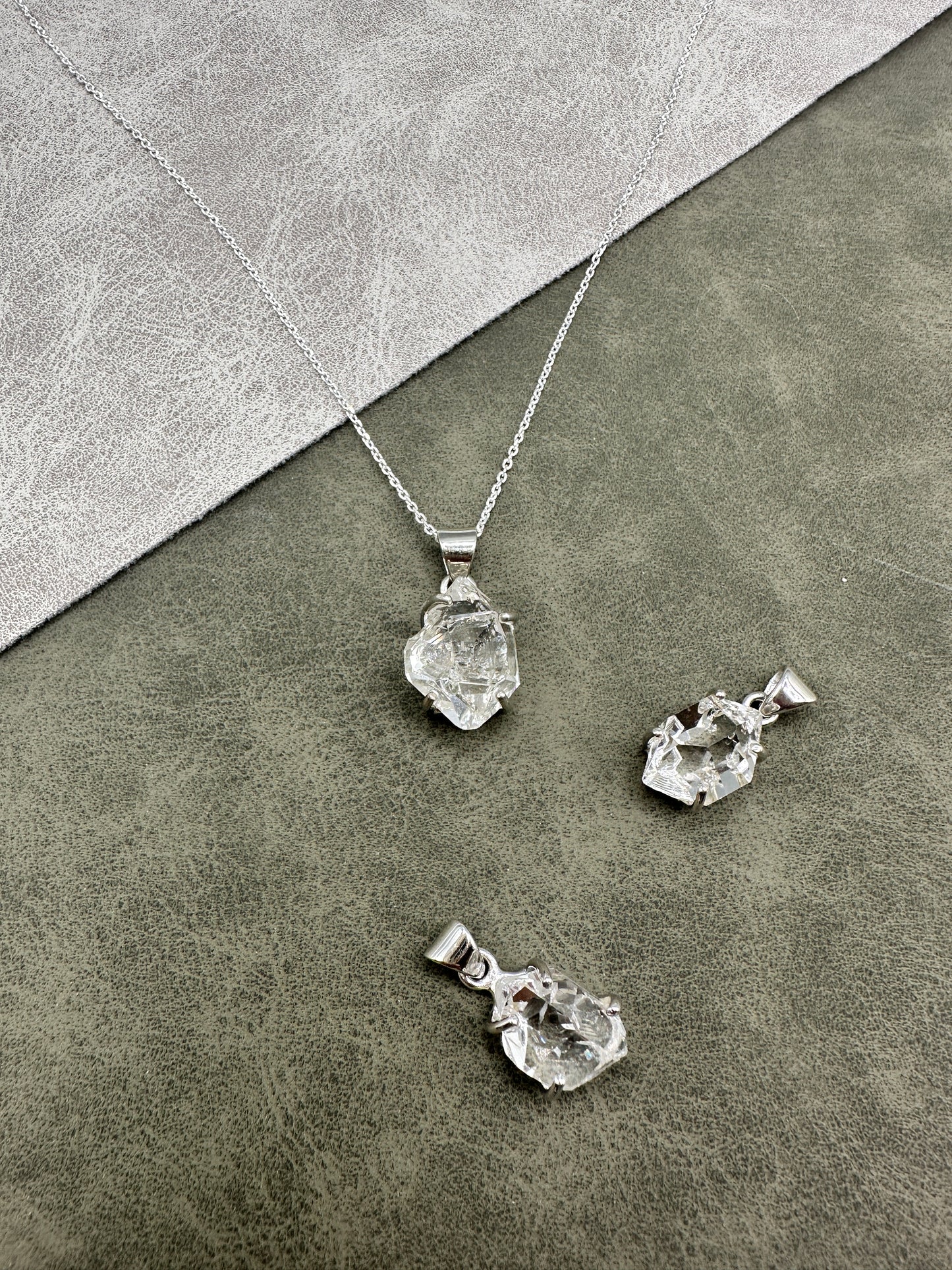 'The Stone of Attunement' HIGH GRADE Herkimer Diamond Necklace Sterling Silver