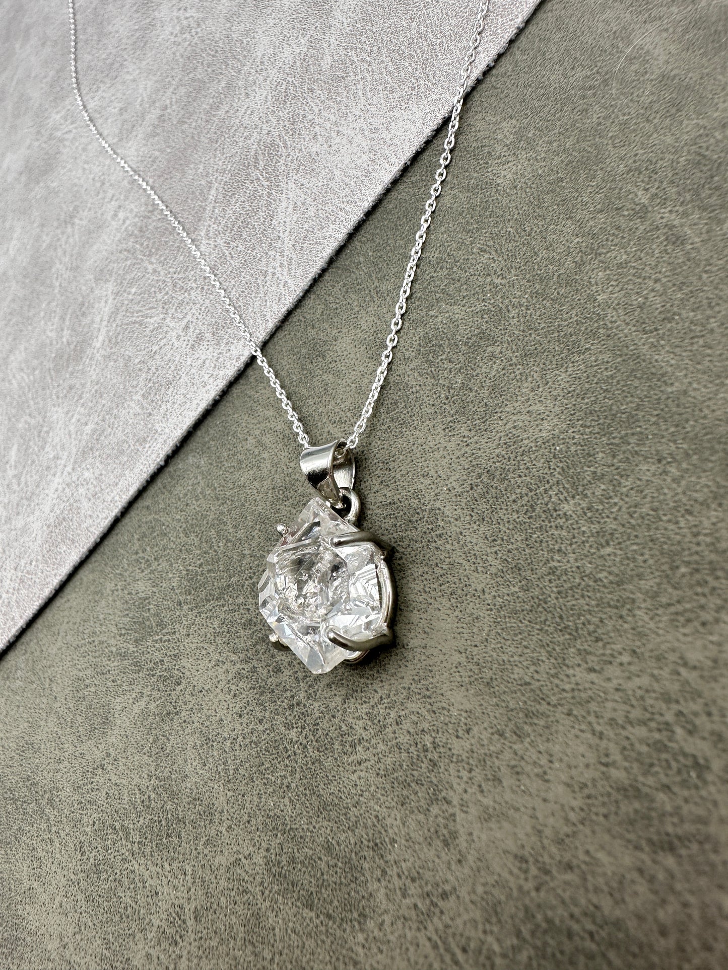 'The Stone of Attunement' HIGH GRADE Herkimer Diamond Necklace Sterling Silver