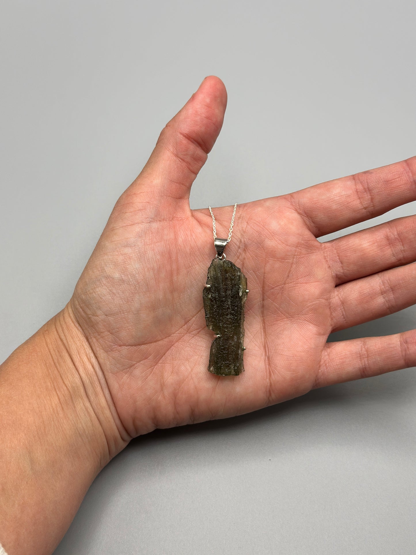 Moldavite Necklace Sterling Silver | TRANSFORMATIVE TEKTITE