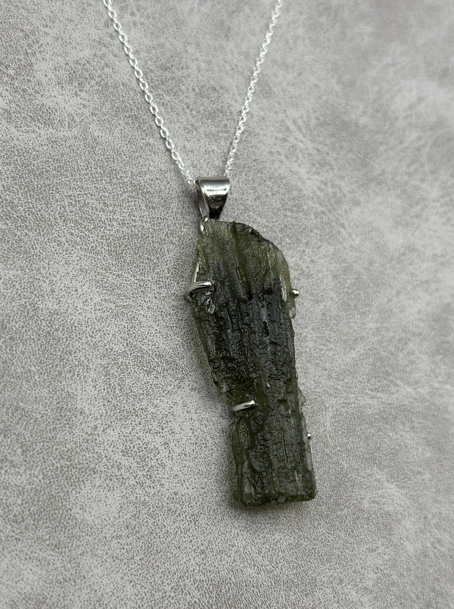 Moldavite Necklace Sterling Silver | TRANSFORMATIVE TEKTITE