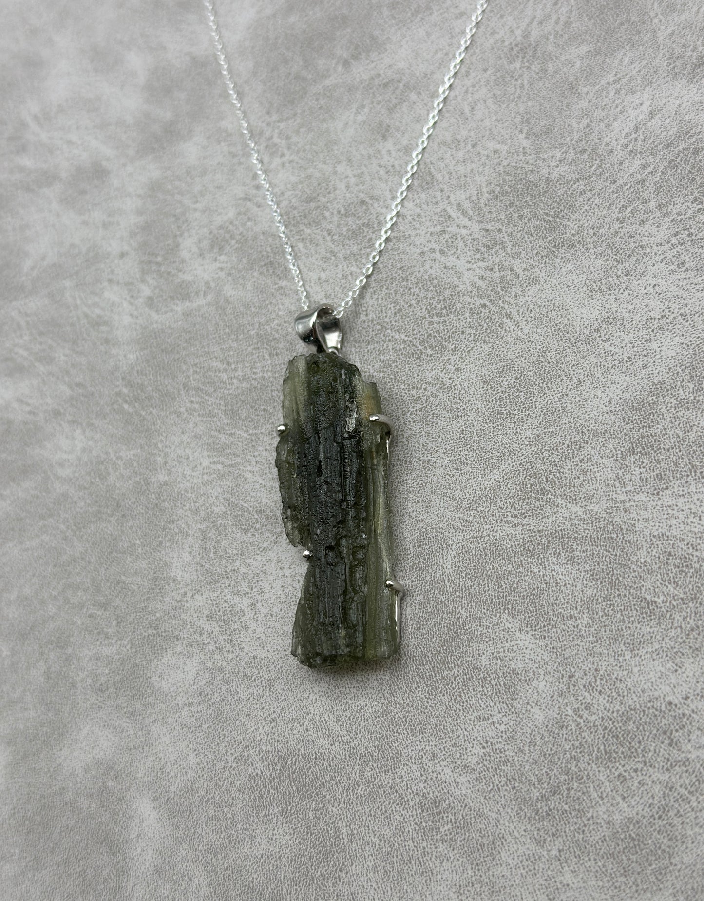 Moldavite Necklace Sterling Silver | TRANSFORMATIVE TEKTITE