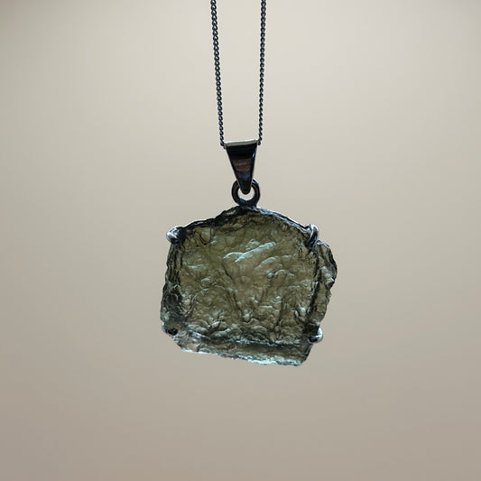 Moldavite Necklace Sterling Silver | TRANSFORMATIVE TEKTITE