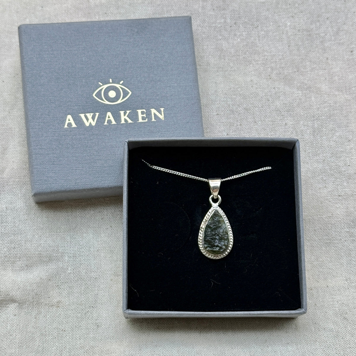 Moldavite Necklace Sterling Silver | TRANSFORMATIVE TEKTITE