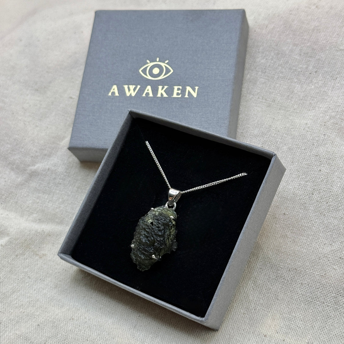 Moldavite Necklace Sterling Silver | TRANSFORMATIVE TEKTITE
