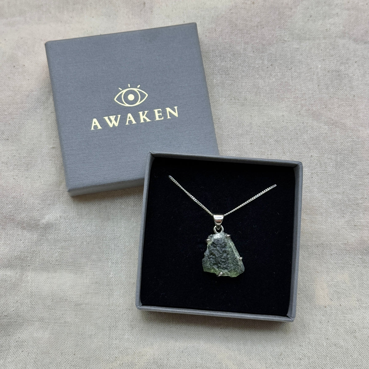 Moldavite Necklace Sterling Silver | TRANSFORMATIVE TEKTITE