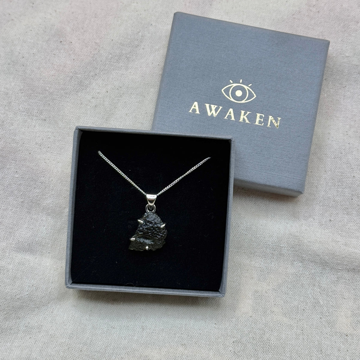 Moldavite Necklace Sterling Silver | TRANSFORMATIVE TEKTITE