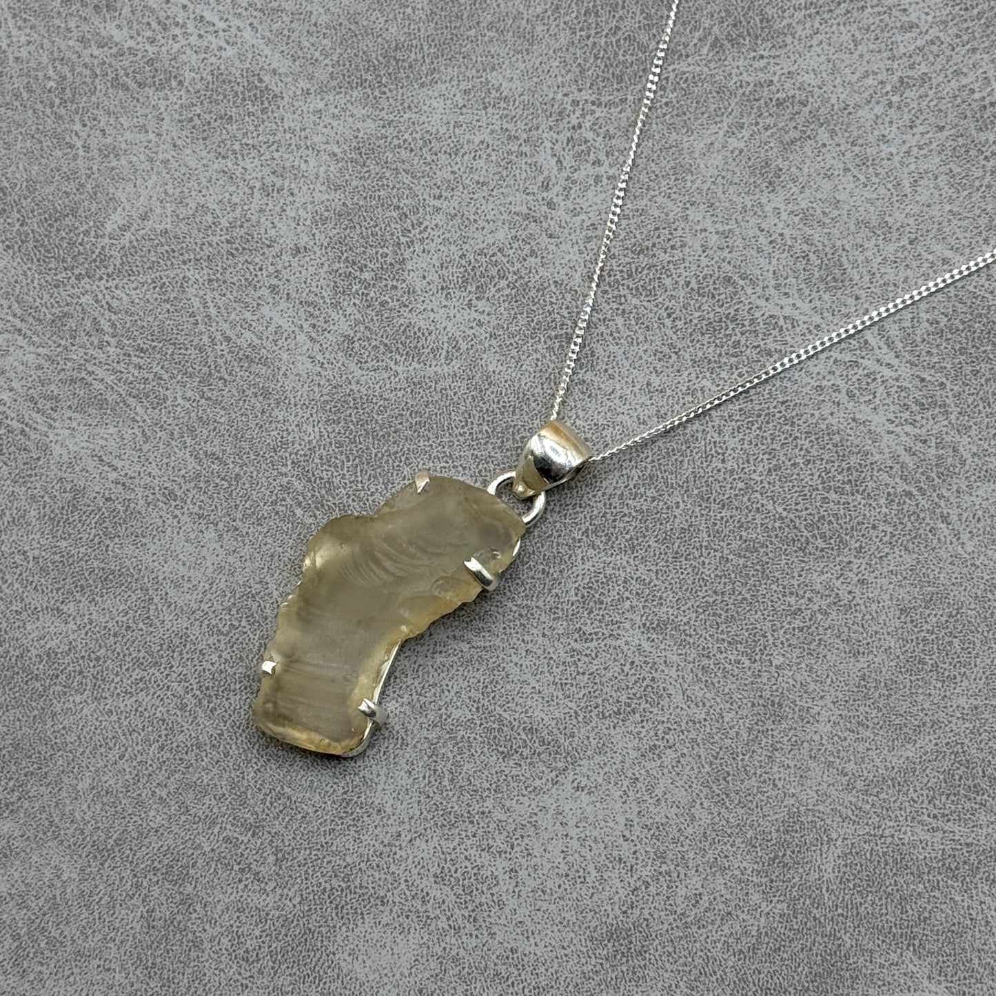 Sterling Silver 925 Libyan Desert Glass Necklace | TRANSFORMATION | ABUNDANCE | INSPIRATION