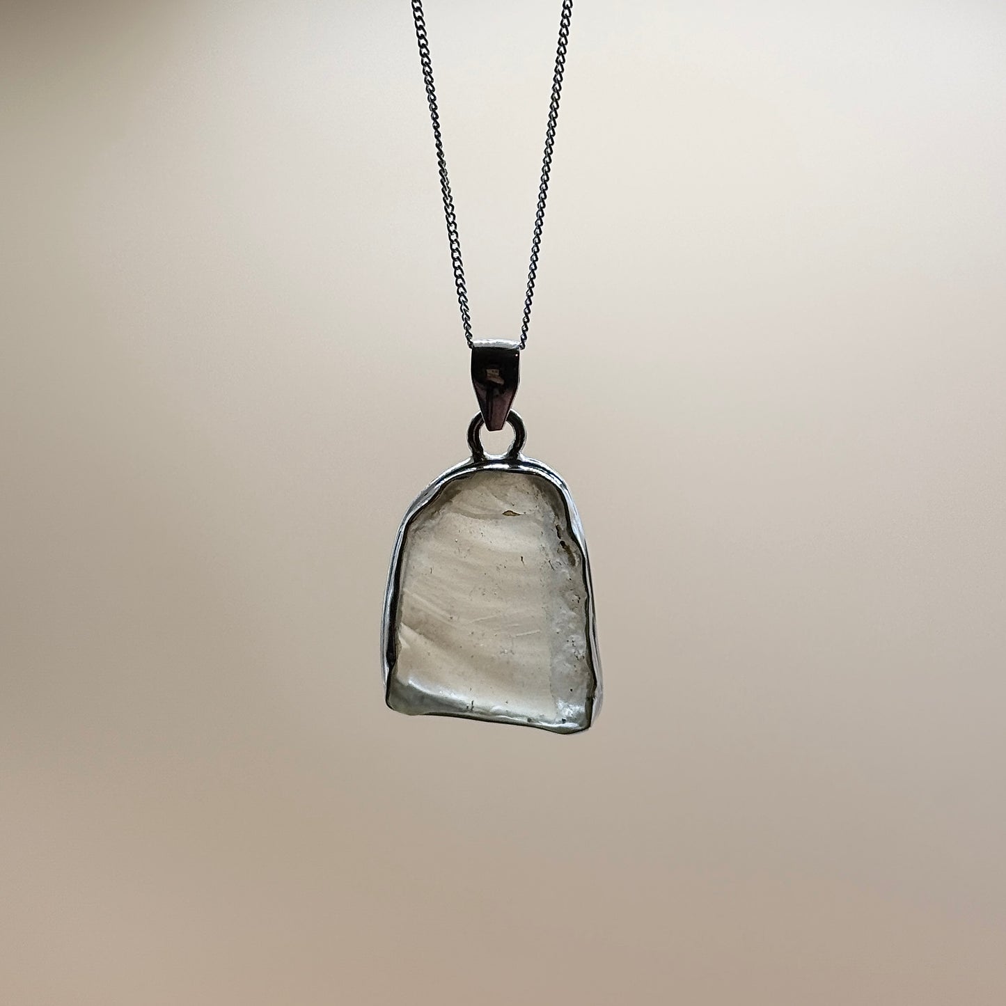 Sterling Silver 925 Libyan Desert Glass Necklace | TRANSFORMATION | ABUNDANCE | INSPIRATION