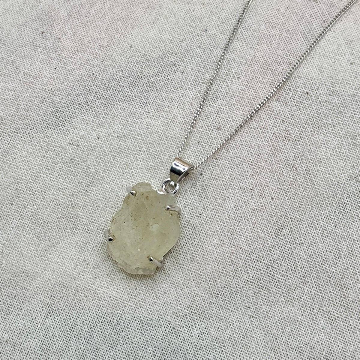 Sterling Silver 925 Libyan Desert Glass Necklace | TRANSFORMATION | ABUNDANCE | INSPIRATION