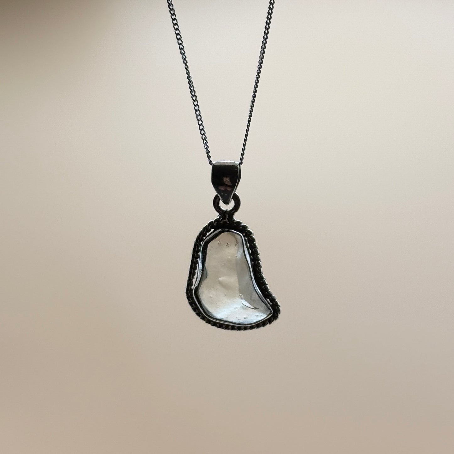 Sterling Silver 925 Libyan Desert Glass Necklace | TRANSFORMATION | ABUNDANCE | INSPIRATION