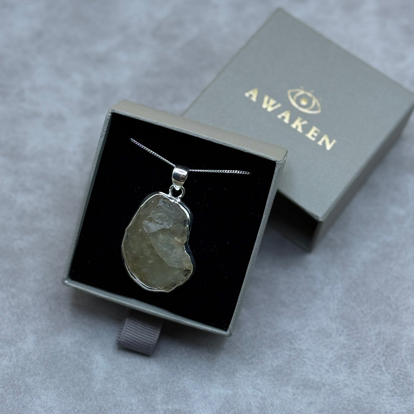 Sterling Silver 925 Libyan Desert Glass Necklace | TRANSFORMATION | ABUNDANCE | INSPIRATION