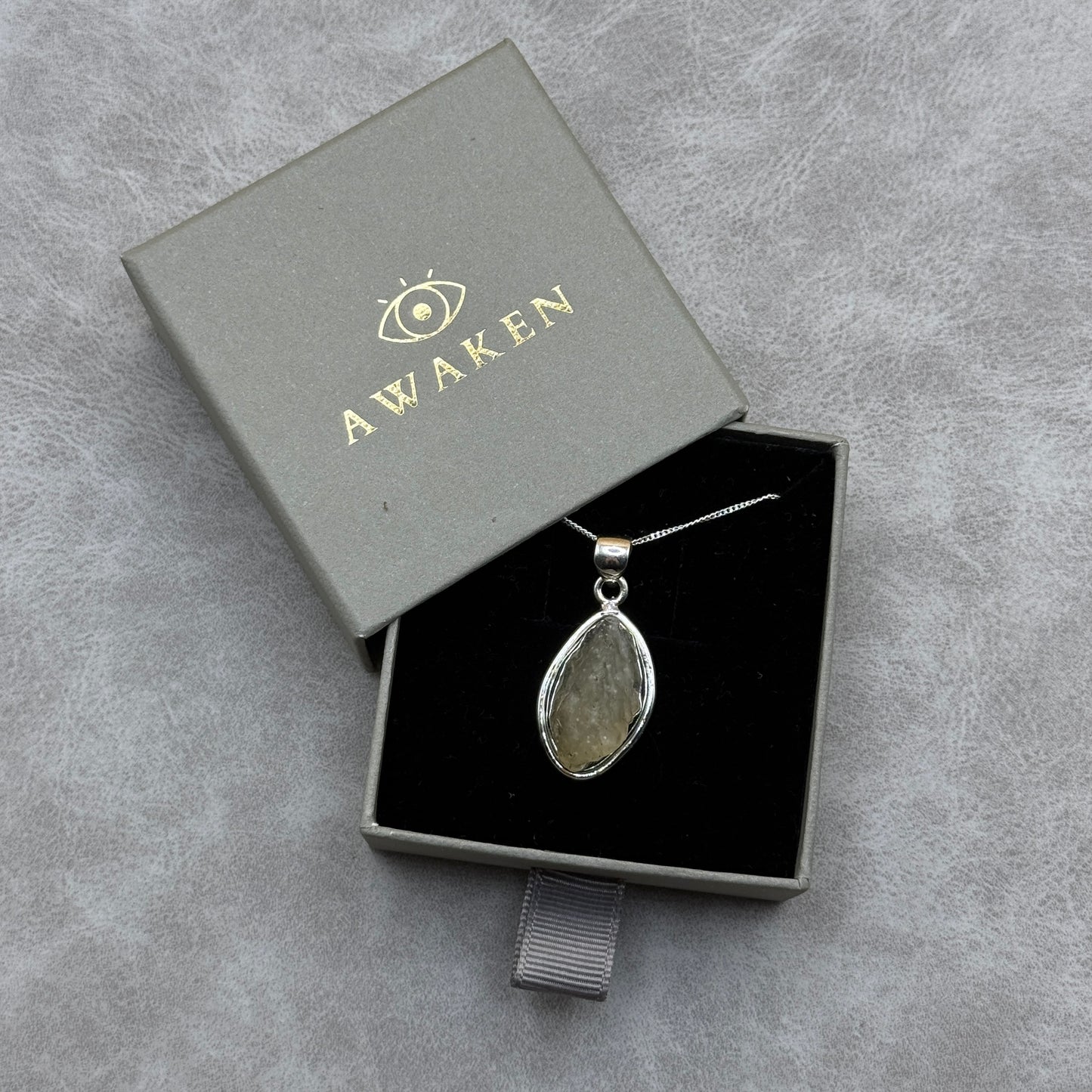 Sterling Silver 925 Libyan Desert Glass Necklace | TRANSFORMATION | ABUNDANCE | INSPIRATION