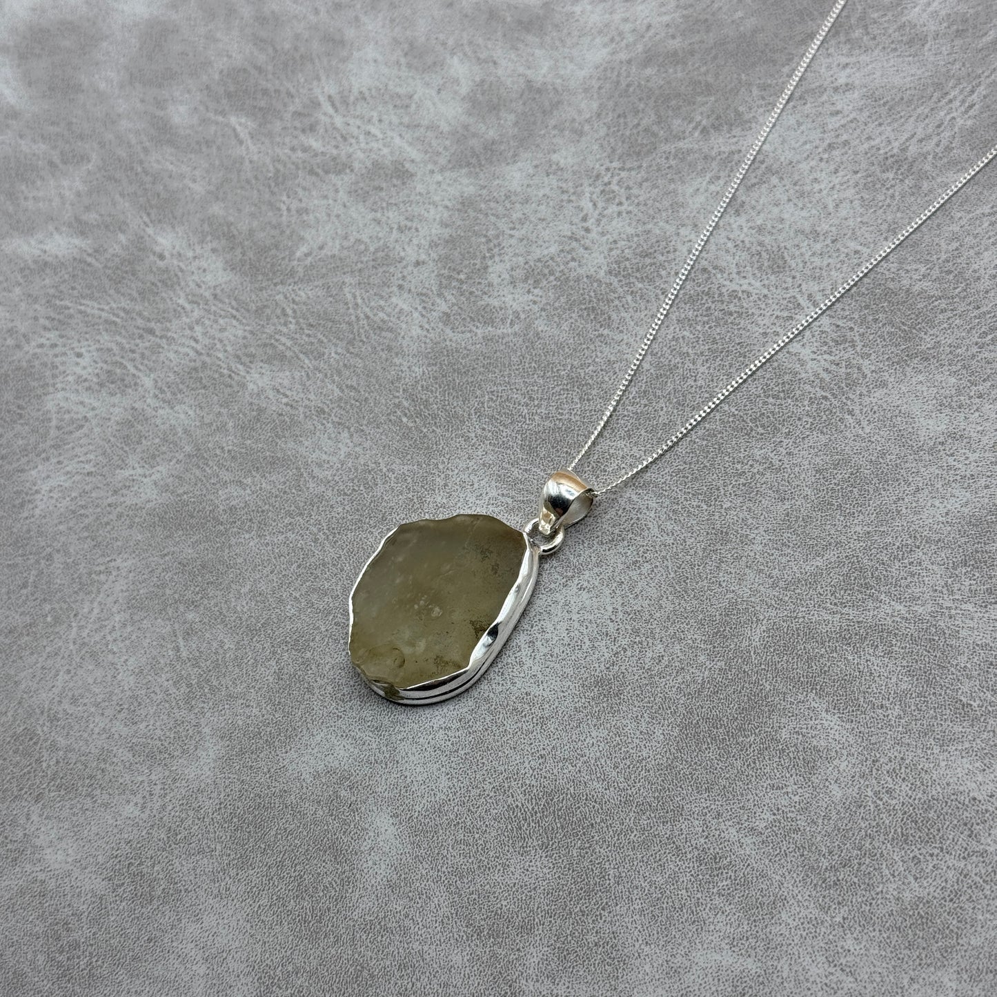 Sterling Silver 925 Libyan Desert Glass Necklace | TRANSFORMATION | ABUNDANCE | INSPIRATION