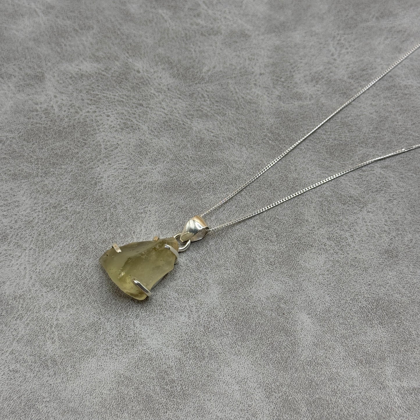 Sterling Silver 925 Libyan Desert Glass Necklace | TRANSFORMATION | ABUNDANCE | INSPIRATION